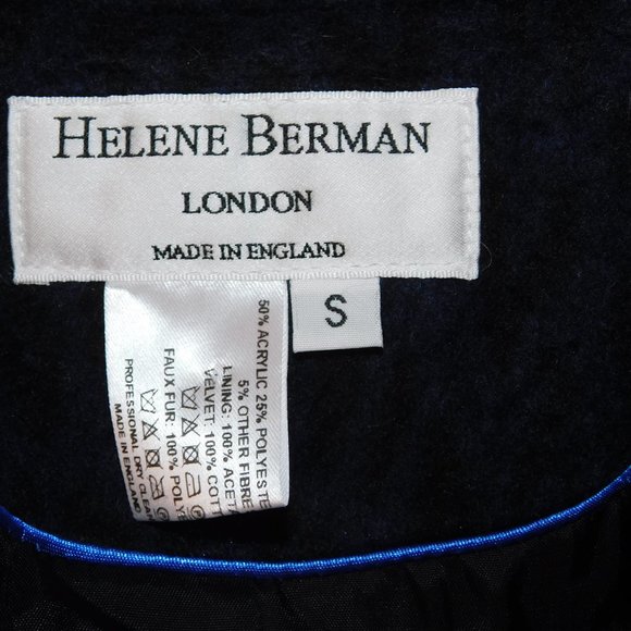 Helene Berman London Navy 'Future College' Notch Collar Lined Buttoned Coat - Picture 14 of 16